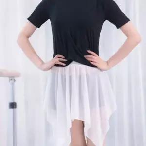 WL 부드러운 풀발레 쉬폰 스커트 여성스러운 분위기 허리 밴딩