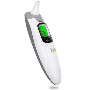 헬스스마트 말하는 적외선 귀 및 이마 체온계, 프로브 커버 필요 없음, 시각 발열 알람, 영어 스페인어 오디오 판독, 인스턴트 스캔