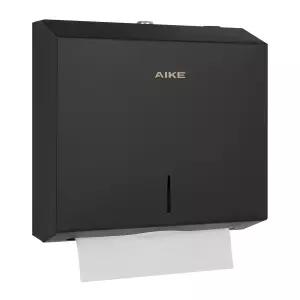 AIKE 250매 컴팩트 멀티폴드 벽걸이 종이 타월 디스펜서 스테인리스 스틸 블랙 AK5180(최대 접힘 크기 10.6