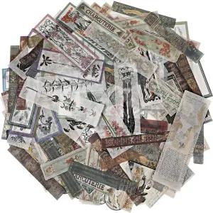 120피스 빈티지 스크랩북 와시 스티커 앤티크 장식 플래너 저널 데칼 레트로 DIY 셀프 접착 종이 사진 앨범