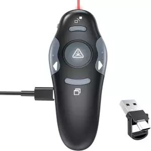 2 in 1 USB C 충전식 프레젠테이션 클리커 파워포인트 무선 프레젠터 리모컨 포인터 PPT 슬라이드쇼