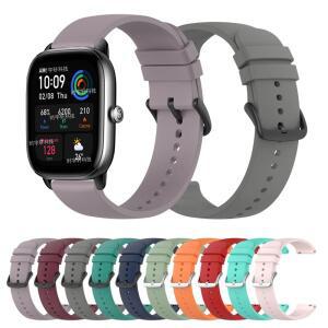 Amazfit Bip 3 Pro/S Lite/U Pro/GTR 42mm Correa 실리콘 밴드 스트랩 GTS 4 Mini/2 2E 손목 팔찌