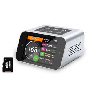 BRWISSEN 공기 모니터 실내 AQI 먼지 미터 오염 테스터 입자 카운터 PM TVOC HCHO CO2