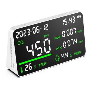 CIS in 공기 모니터 실내 습도 온도 CO2 TVOC HCHO 시간 날짜 디스플레이 데스크탑 테스터 오피스 호텔 레스토랑 학교용 측정기