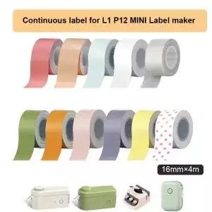 자체 접착 연속 열 라벨 용지 메이커 LA-1 P12 Q31 Q30 Q30S Q32 D35 16mm 4m 1 개