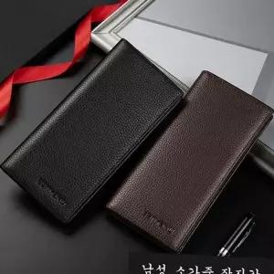 슬림 남성 가죽 장지갑 대용량 가죽 장지갑 지퍼 지갑 남성지갑
