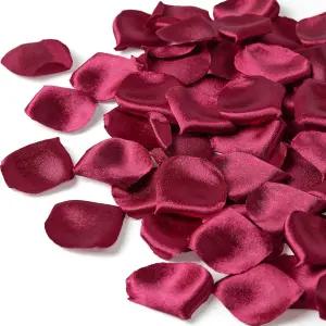 TINGE TIME 300pcs 실크 장미 꽃잎 버건디 하트 꽃 웨딩 플라워 바구니 통로 산란 저녁 식탁 중앙 조각