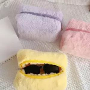 화장품 파우치 에코백 퍼 여행용 여성 사각 부들