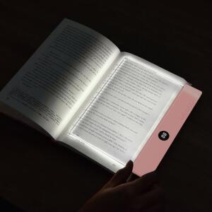 책 조명 3가지 색상과 타이머로 밤에 침대에서 읽을 수 있는 충전식 투명 LED 평면 디밍 가능한 패널 플레이트 램프 전체 페이지 여성 독자 애호가를 위한 같은 선물