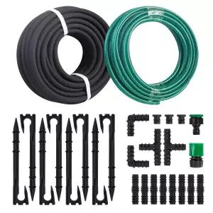 야외 정원 마당 잔디밭 화단 및 식물을 25피트 PVC 호스 된 피팅이 드립 관개 급수 시이 포함된 2 x 50피트
