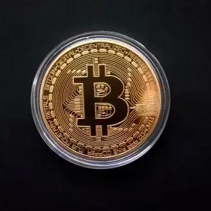 도금 기념품 아트 컬렉션 물리적 비트콘 코인 BTC 케이스 골동품 모조 금속 골드 기념