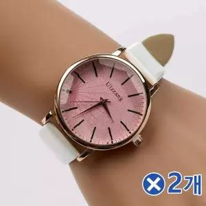 TBZ 데일리 가죽밴드 엘리자 손목시계x2개 손목코디 가죽손목시계