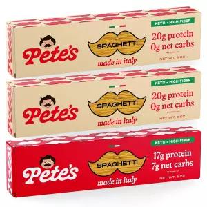 피트 파스타 스파게티 면 20g 단백질 무탄수화물 케토 이탈리아산 한 3팩 8온스