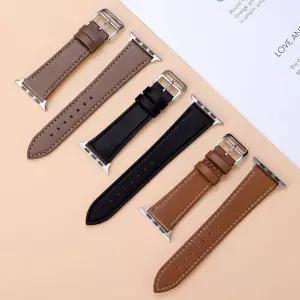 [RIZPICK]애플워치9 8 7 호환 스티치 가죽밴드 스트랩 시계줄 41mm 45mm 워치밴드