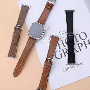 [RIZPICK]애플워치3 2 1 호환 스티치 가죽밴드 스트랩 시계줄 38mm 42mm 워치밴드