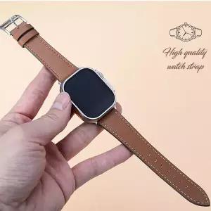 [RIZPICK]애플워치11 10 호환 스티치 가죽밴드 스트랩 시계줄 42mm 46mm 워치밴드