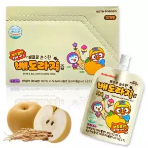 뽀로로 순수한 배도라지즙 80ml x 10개입 / 국내산 배착즙액 환절기 어린이음료 국산 도라지