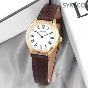 세이코 MUST IT_ SWR072P1 사파이어 컨셉츄얼 골드 브라운 데일리 클래식 여자 가죽 시계 e5