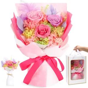 배달용 영원한 꽃 보존된 장미 꽃다발 어머니 아내 기념일 생일 선물 또는 방 장식을 위한 정교한 포장