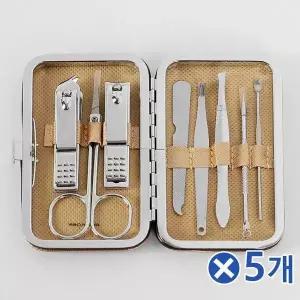 [하프클럽/]TBZ 휴대용 네일케어 손톱깎이 8종세트-골드x5개 손톱깎기