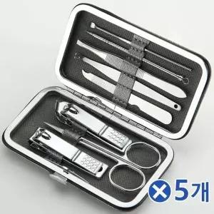 [하프클럽/]TBZ 휴대용 네일케어 손톱깎이 8종세트-실버x5개 손톱정리