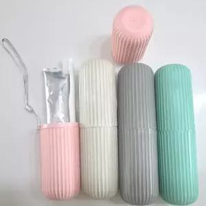 여행용 칫솔 치약 케이스 컵 겸용 휴대용 세면도구 보관함
