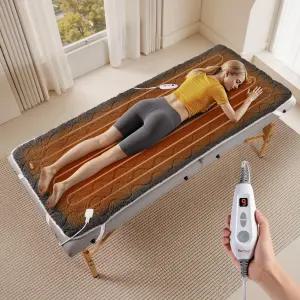 베어허그 마사지 테이블 워머 히팅 패드 30인치 x 71인치 다크 그레이 셰르파 울 전기 9시간 및 10시간