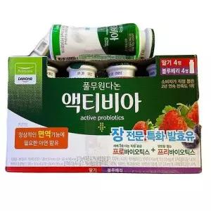 다논 액티비아 딸기+블루베리 멀티팩 130ml8개 x 1개