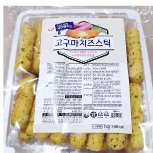 일자형 모차렐라 고구마치즈스틱 25g x40개 1k 냉동 튀김 식당용