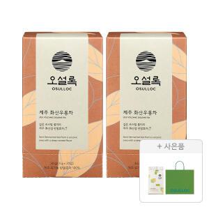 오설록 제주 화산우롱차 티백 20입, 2개+증정(그린티웨하스 100g, 1개+러닝 쇼핑백(소), 1개)