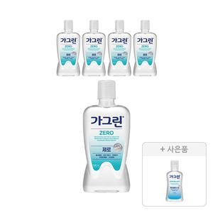 가그린 제로 820ml, 5개 + 증정(제로 블라스트 100ml, 1개)