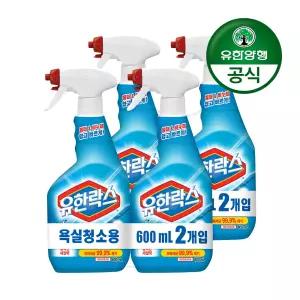 유한양행 유한락스 욕실청소용 세정제 600ml 4개