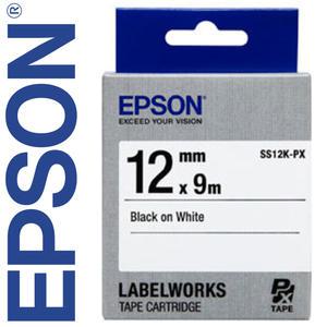 [정품] 엡손 라벨테이프 SS12K-PX 폭12mm 백색바탕 검정글씨