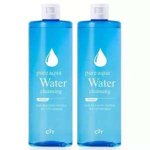 [C2Y] 퓨어 아쿠아 클렌징워터 대용량 500ml 2개 / 수분촉촉 진정 딥클렌징