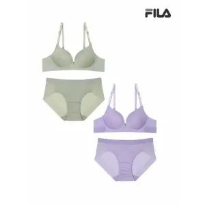 [하프클럽/휠라 언더웨어]휠라 아웃핏 시즈널 노와이어 브라 드로즈 세트 4종 택1 (브라1+팬티1)