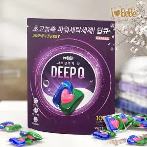 [아이러브베베] 딥큐 3in1 샤르망부케 100개 캡슐세제 실내건조 고농축 대용량 세탁 드럼일반겸용