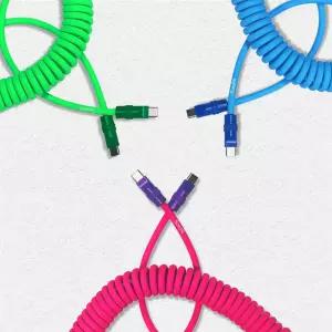컬러 소프트 실리콘 2배 스프링 케이블 240W C to C타입 초고속 충전 S87