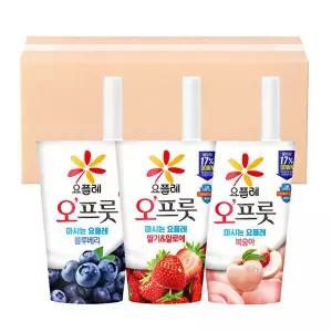 [빙그레]빙그레 요플레 오프룻 딸기 알로에 / 복숭아 / 블루베리 180ml 20개 / 마시는 요거트