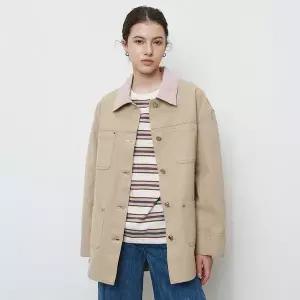 [르몽생미셸](강남점)[셀럽착용]Overfit Color Cotton Work Jacket _Beige_LSTD0JK03W