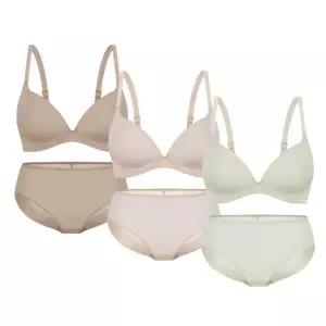 [Wonderbra] 퓨징 볼륨 노와이어 브라팬티 6종세트 올리브그린+베이지+토프베이지 WBW6M121348_T