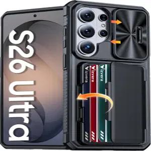 삼성 갤럭시 S26 울트라 케이스 지갑 RFID 카드 홀더 [카메라 커버] 엣지 업 6.9인치 2026 블랙용 전신