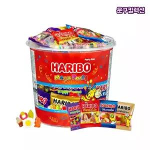 하리보 메가파티 1kg 곰젤리 콜라 과일 그레이프 스타믹스 룰렛 대용량 학교 사무실 간식 젤리