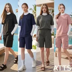 [ATTS] 엣츠 최종가! 기능성 여름 셋업 3종 SET(상하의 + 긴팔셔츠), 남녀공용