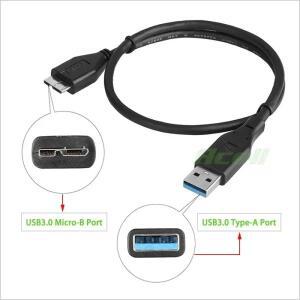 트랜센드 스토어젯용 마이크로 B 데이터 케이블, USB3.0 휴대용 SSD 휴대용 하드 드라이브, 25H3 25C3N E