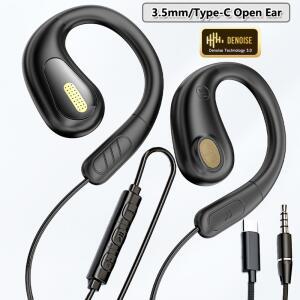 귀걸이이어폰 5MM 비인이어 헤드폰 사운드 통화 탑재 스포츠 HIFI TPC 이어폰 유선 헤드셋 마이크 ENC 음악 게이밍 오픈형