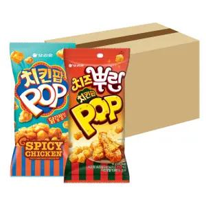 오리온 치킨팝 닭강정맛 65g 8개 + 치즈뿌린 치킨팝 65g 8개 (16개)