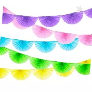 부채 모양 반원 페이퍼 가랜드 천장 벽면 공간 장식 생일 기념일 홈파티