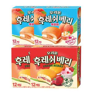 오리온 후레쉬베리, 12입, 2개 + 복숭아 12입,2개