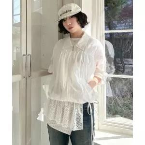 매장정품 드로우핏 DRAWFIT WOMEN 셔링 집업 윈드브레이커 [WHITE] DFWMJK4103WH 733213