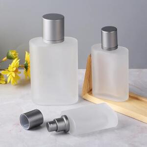 30ml/50ml 유리 향수 분무기 프로스트 스퀘어 가능한 스프레이 병 휴대용 디스펜서 여행용 화장품